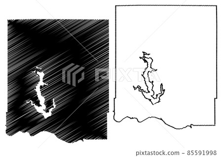 Jefferson County, Kansas (U.S. county, United States of America, USA, U.S., US) map vector illustration, scribble sketch Jefferson map 85591998