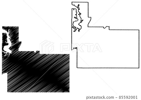 Geary County, Kansas (U.S. county, United States of America, USA, U.S., US) map vector illustration, scribble sketch Geary map 85592001