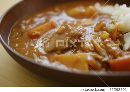 咖哩咖哩飯牛肉咖哩家庭烹飪米食物蔬菜食物 85592591