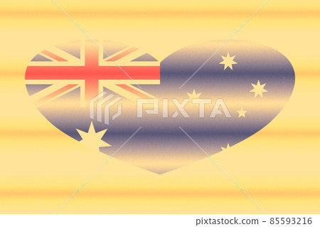 Abstract flag of Australia in grunge heart shaped. Pastel background. Grain. 85593216