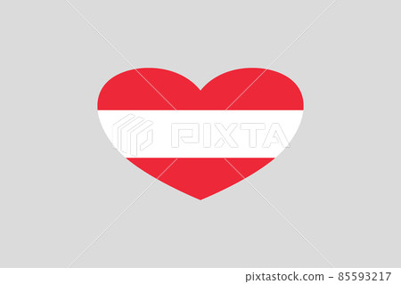 Austria flag in the heart shape. Isolated background. Austria flag in the heart shape. Isolated background. 85593217