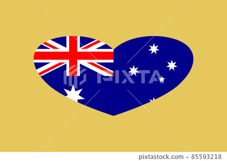 Australia flag in the heart shape. Isolated on background. Australia flag in the heart shape. Isolated on background. 85593218