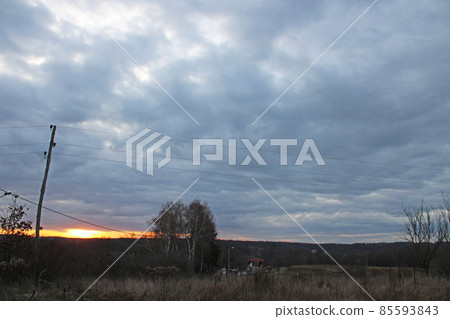 Winter mornings, the sky over the frozen countryside near Zagreb, Croatia Winter mornings, the sky over the frozen countryside near Zagreb, Croatia 85593843