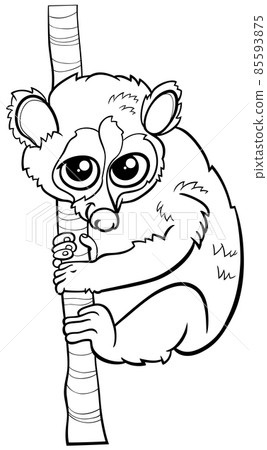 cartoon slow loris animal character coloring book page cartoon slow loris animal character coloring book page 85593875