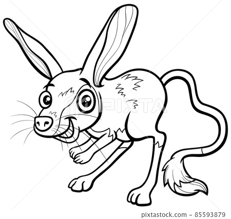 cartoon jerboa animal character coloring book page 85593879