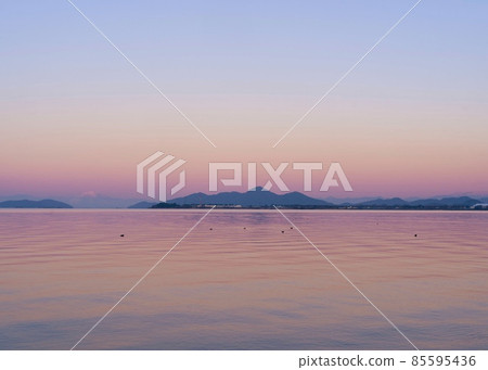 Lake Biwa during the magic hour Lake Biwa during the magic hour 85595436