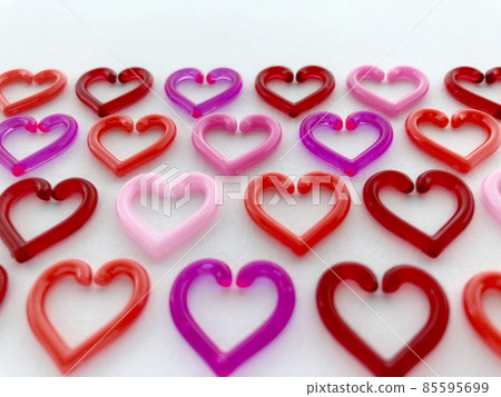 Heart plastic chain red red 85595699
