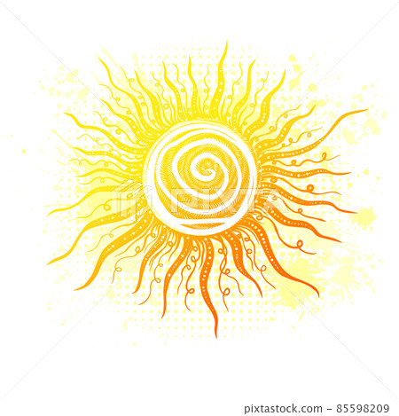 The sun is abstract. Hello summer. Vector illustration 85598209