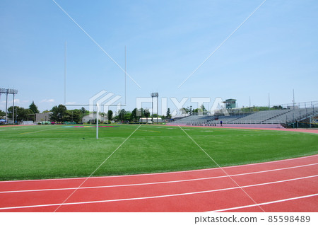 Stadium / athletics stadium with American football goals 85598489