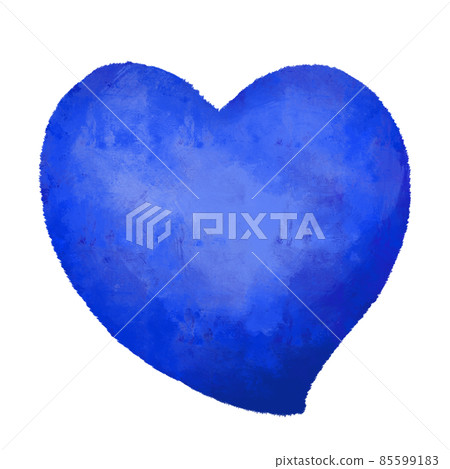 Heart hand-painted watercolor blue - Stock Illustration [85599183] - PIXTA