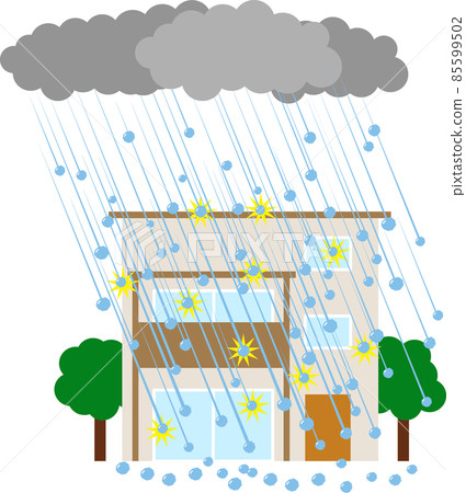 一場大冰雹襲擊了房子 85599502