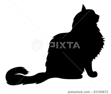 Silhouette of a black cat sitting Silhouette of a black cat sitting 85599672