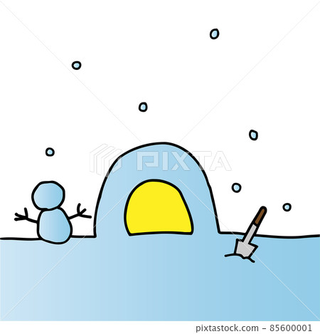 Illustration of a kamakura and a snowman Illustration of a kamakura and a snowman 85600001