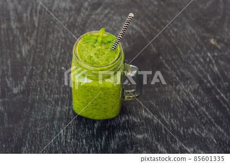 Green smoothies made of spinach. Healthy eating and sports concept 85601335