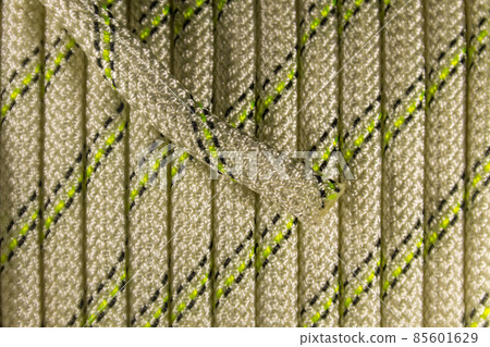 Close-up of coiled sport climbing rope 85601629
