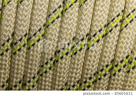 Close-up of coiled sport climbing rope Close-up of coiled sport climbing rope 85601631