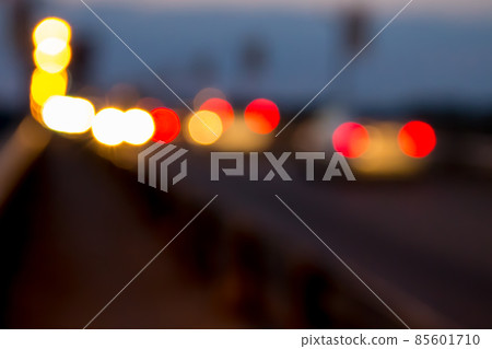 Bokeh blurred car lights at the night 85601710