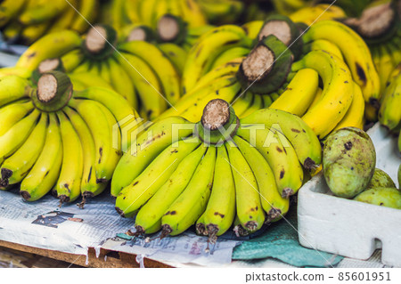 Bananas in the Vietnamese market. Asian cuisine concept Bananas in the Vietnamese market. Asian cuisine concept 85601951