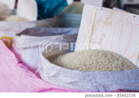 Rice in the Vietnamese market. Asian cuisine concept Rice in the Vietnamese market. Asian cuisine concept 85602556