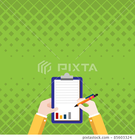 Business Associate Holding Clipboard Documenting Financial Reports With Pen. Hands Drawing Graphs Using Paper With Pencil Showing Visual Drawing Of Data. Business Associate Holding Clipboard Documenting Financial Reports With Pen. Hands Drawing Graphs Using Paper With Pencil Showing Visual Drawing Of Data. 85603324