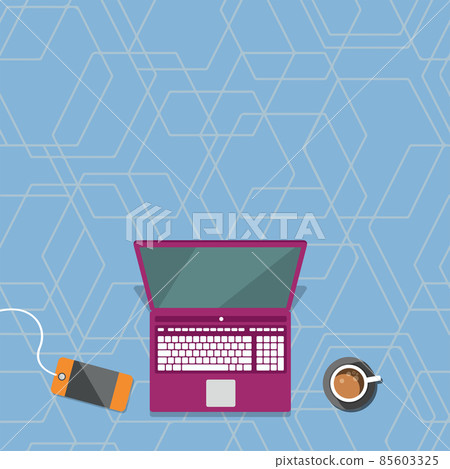Laptop Resting On A Table Beside Coffee Mug And Plant Showing Work Process. Minicomputer Sitted Top Of Desk Next To Cup Along With Flower Displaying Remote Job Projects. Laptop Resting On A Table Beside Coffee Mug And Plant Showing Work Process. Minicomputer Sitted Top Of Desk Next To Cup Along With Flower Displaying Remote Job Projects. 85603325