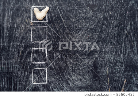 checking mark on checklist, Tick in the box concept.. Marine theme checking mark on checklist, Tick in the box concept.. Marine theme 85603455