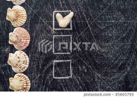checking mark on checklist, Tick in the box concept.. Marine theme checking mark on checklist, Tick in the box concept.. Marine theme 85603793