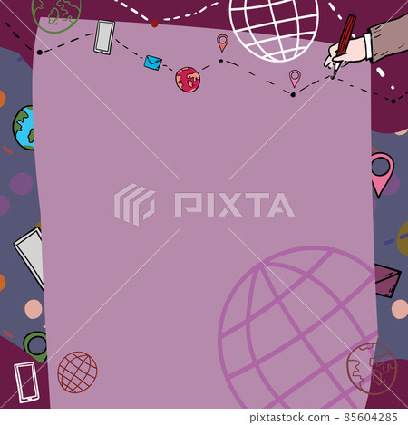 Plain Whiteboard With Hand Drawing Guide Line For Steps Over World Globe. Setting New Landmarks With Empty Notes Areas Over Earth Plan. Plain Whiteboard With Hand Drawing Guide Line For Steps Over World Globe. Setting New Landmarks With Empty Notes Areas Over Earth Plan. 85604285