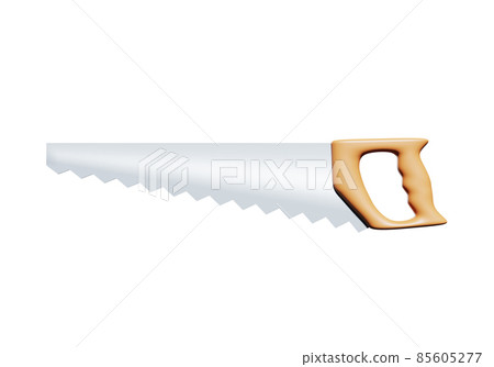 Metal hand saw isolated on white, 3d rendered - Stock Illustration ...