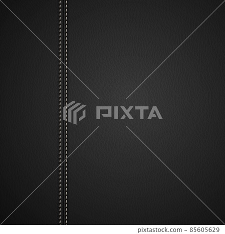 Black Leather background with white stitches 85605629