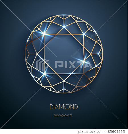Abstract luxury template with golden diamond outlined shape - eps10 vector Abstract luxury template with golden diamond outlined shape - eps10 vector 85605635