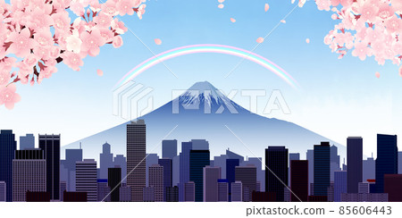 櫻花觀賞大城市背景素材 櫻花觀賞大城市背景素材 85606443