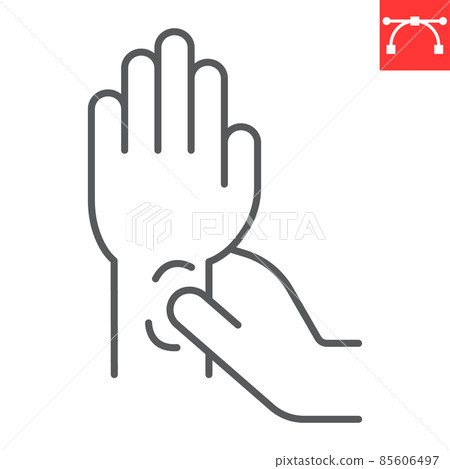 Arm massage line icon, wrist and massaging, hand massage vector icon, vector graphics, editable stroke outline sign, eps 10. 85606497