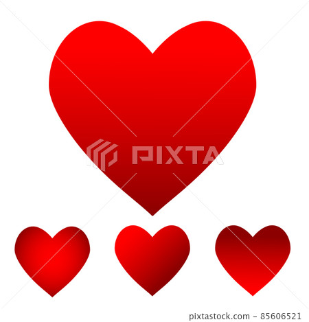 Set of Gradient Big Red Heart Round Valenentine's day Vector 85606521