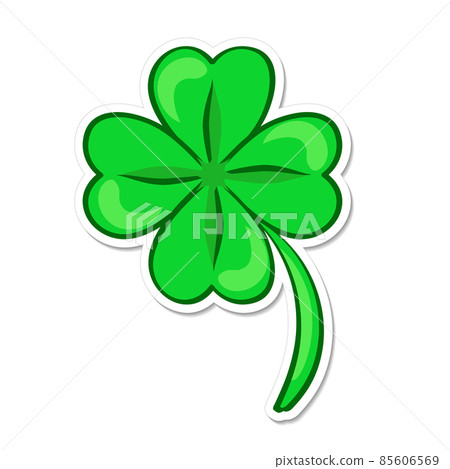 Four leaf green clover. Lucky quatrefoil. Good luck symbol. 85606569