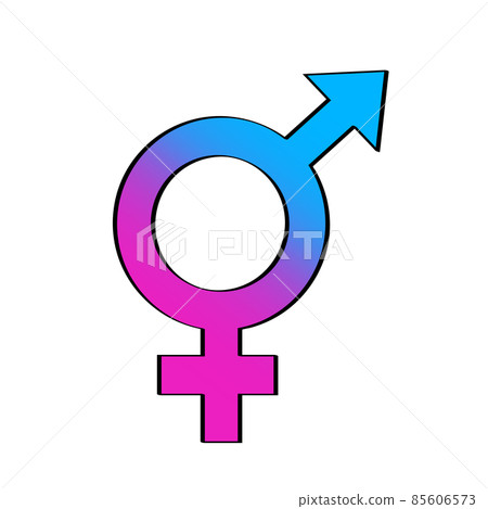 Vector illustration. Hand drawn doodle with transgender or hermaphrodite symbol. Gender pictogram.  85606573