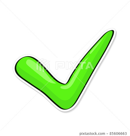 Vector illustration. Green check mark for indicate right choice. Vector illustration. Green check mark for indicate right choice. 85606663