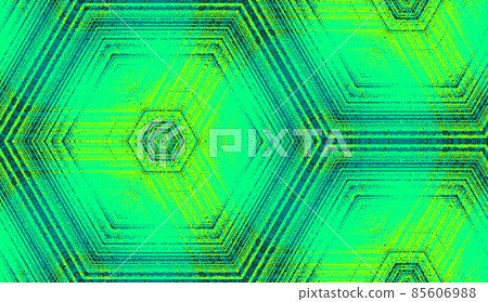 Seamless abstract geometric textured pattern in green colors. Symmetric hexagon concentric ornament for digital paper, textile printing, wallpaper background design. Seamless abstract geometric textured pattern in green colors. Symmetric hexagon concentric ornament for digital paper, textile printing, wallpaper background design. 85606988