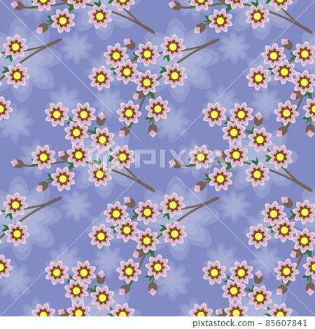 Seamless pattern with a branch of a flower.... - Stock Illustration ...