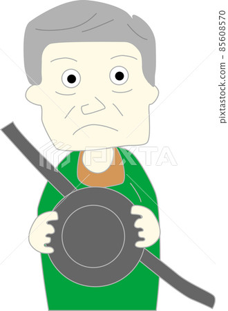 Illustration material of elderly people driving looking ahead 85608570