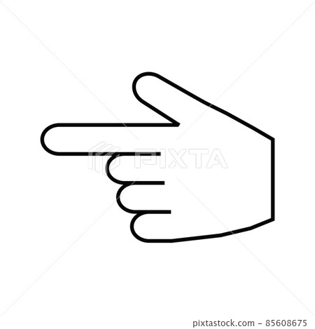 Illustration of a hand pointing to the left 85608675