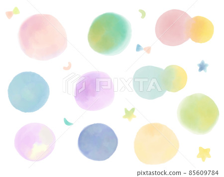 Watercolor circle set 85609784