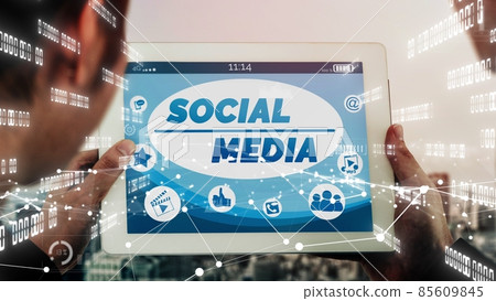 Social media and people network technology conceptual 85609845