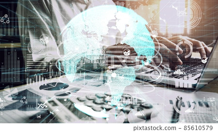 Conceptual business dashboard for financial data analysis 85610579