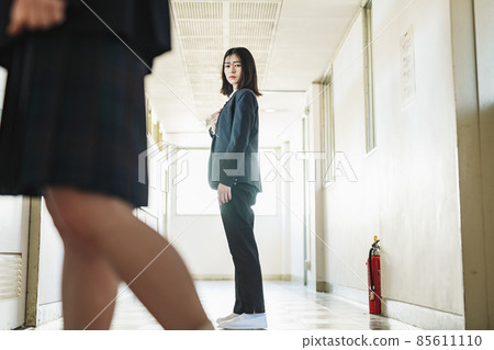 High school girl wearing slacks 85611110