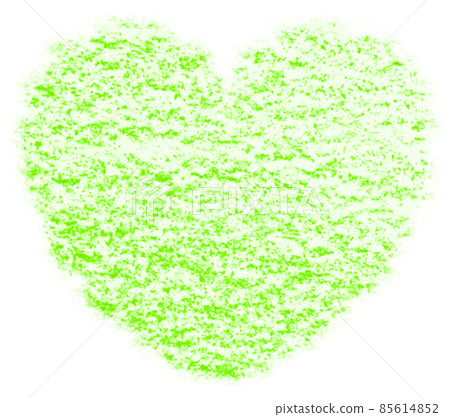 Illustration of a heart drawn with crayons Yellow-green with pass Other colors available 85614852