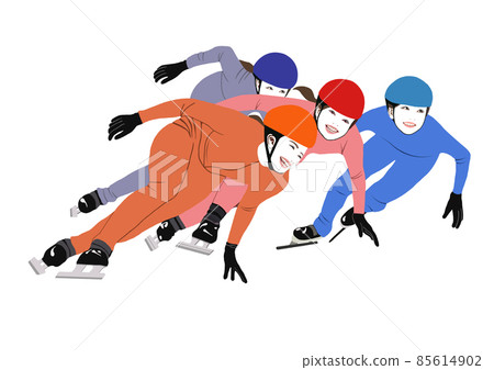 Speed skating female illustration 85614902