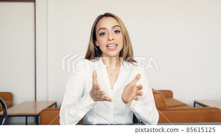 Interview with a foreign woman talking video call Interview with a foreign woman talking video call 85615125