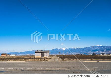 Scenery of Asahi village where fields spread Scenery of Asahi village where fields spread 85615665