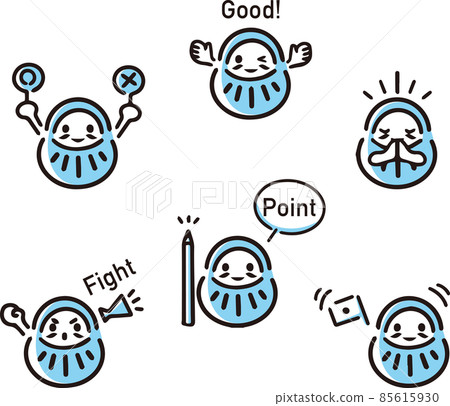 Daruma Examination Pass Support Character Facial Expression Pose Variation Illustration Set Daruma Examination Pass Support Character Facial Expression Pose Variation Illustration Set 85615930